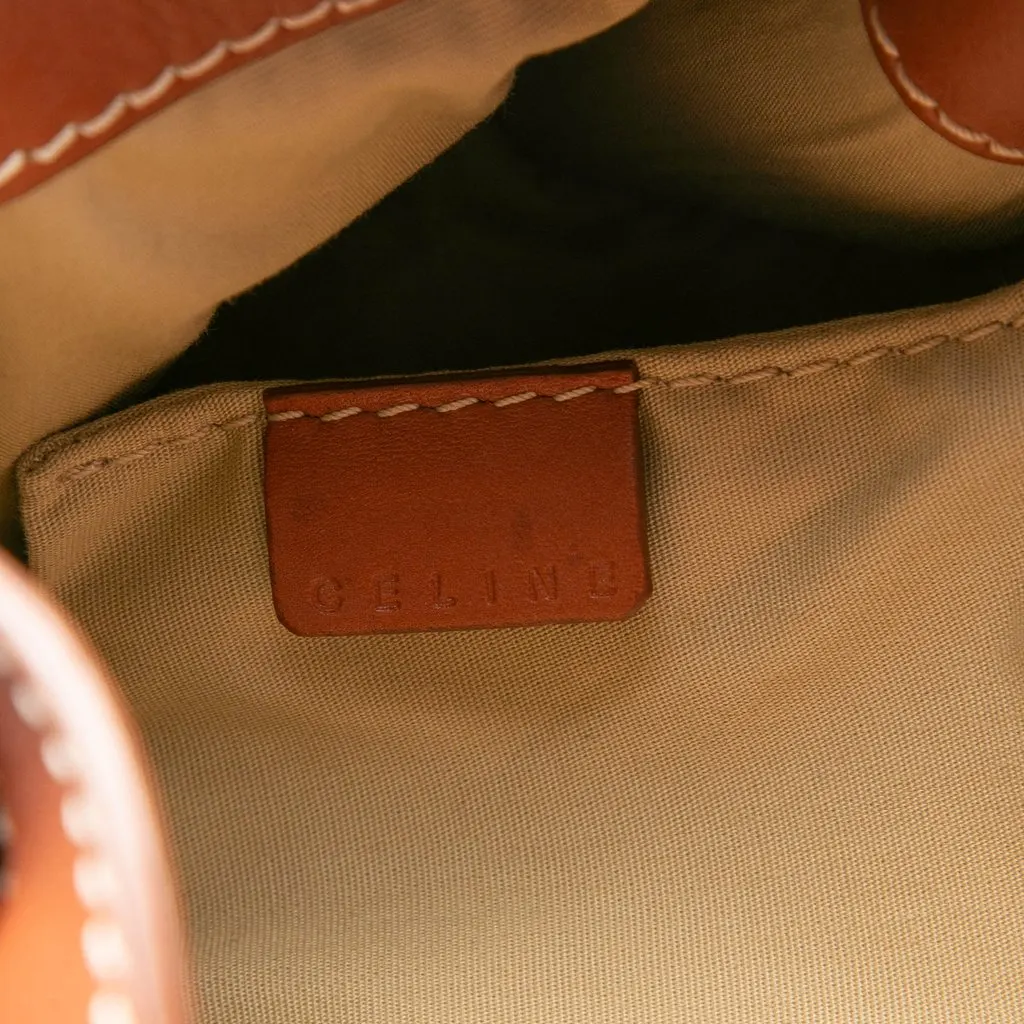 Celine Studded Leather Macadam Shoulder Bag Brown Leather Very good - Box View