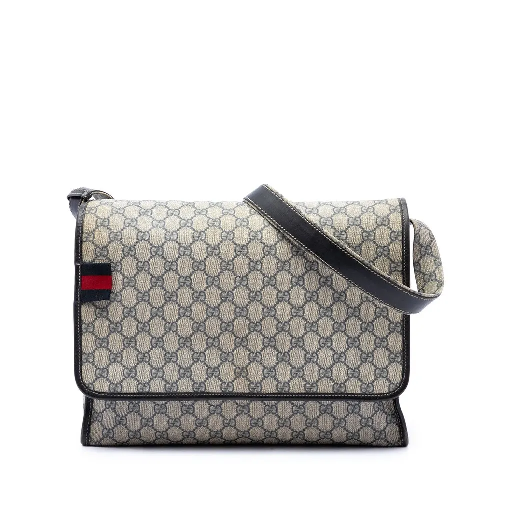 Gucci GG Supreme Web Messenger Bag Beige Canvas Very good - Front View