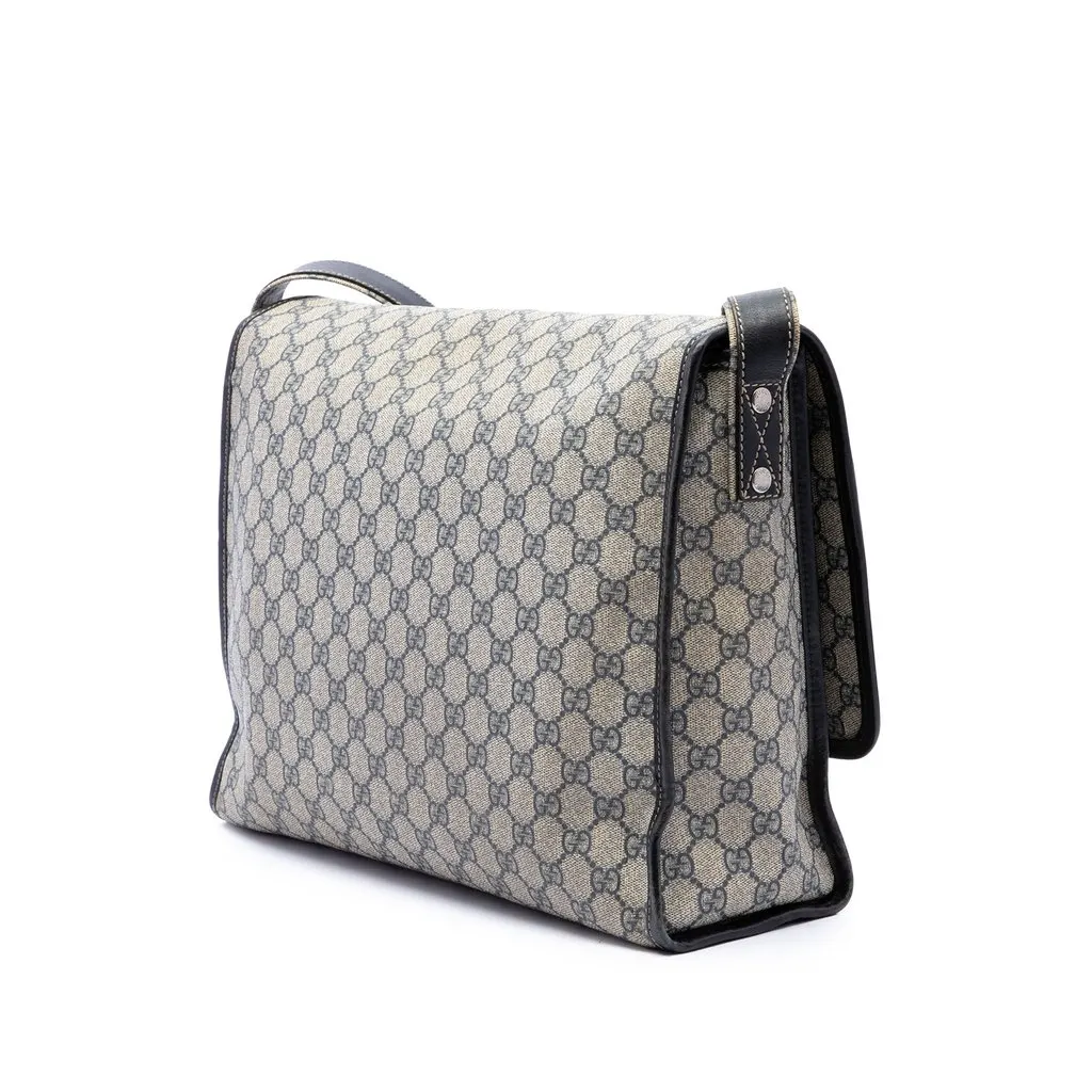 Gucci GG Supreme Web Messenger Bag Beige Canvas Very good - Back View