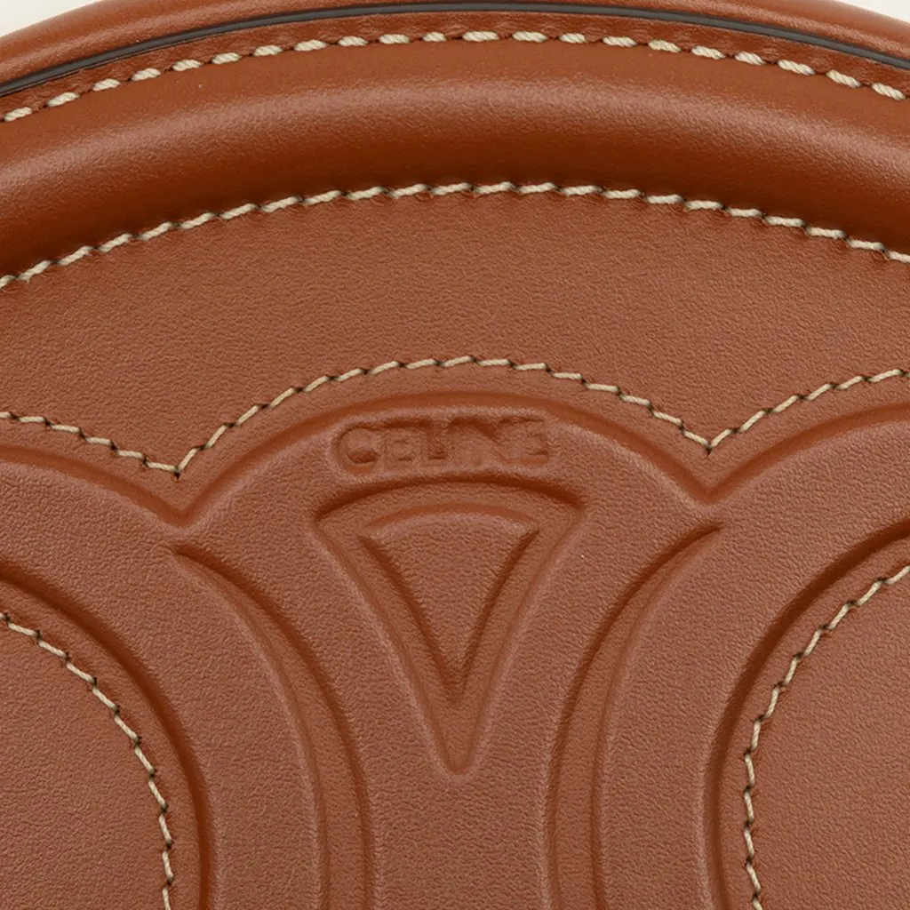 Celine Small Calfskin Cuir Triomphe Oval Crossbody Brown Leather Very good - Box View
