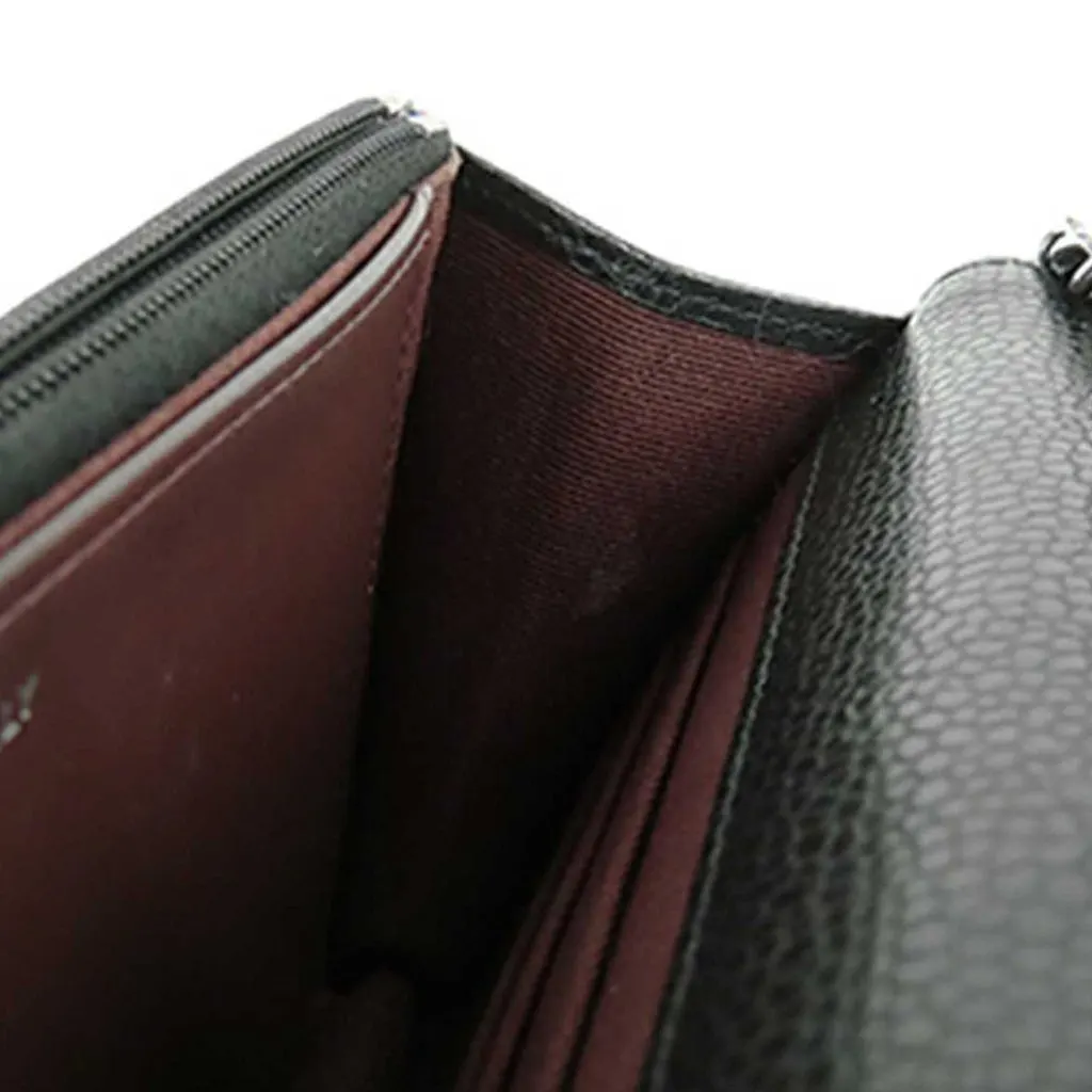 Chanel CC Quilted Caviar Wallet on Chain Black Leather Very good - Box View