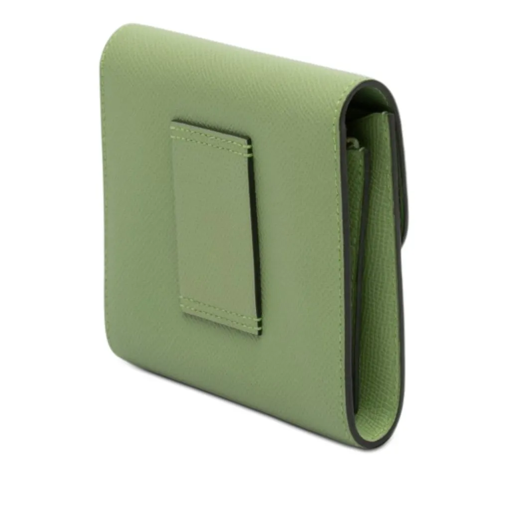 Hermès Epsom Constance Slim Wallet Green Leather Very good - Back View