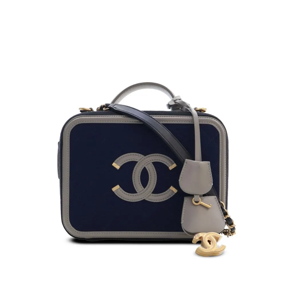Chanel Medium Tricolor Jersey CC Filigree Vanity Case