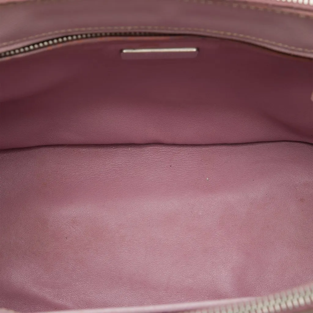 Prada Small Bicolor Saffiano Galleria Double Zip Satchel Pink Leather Very good - Model View