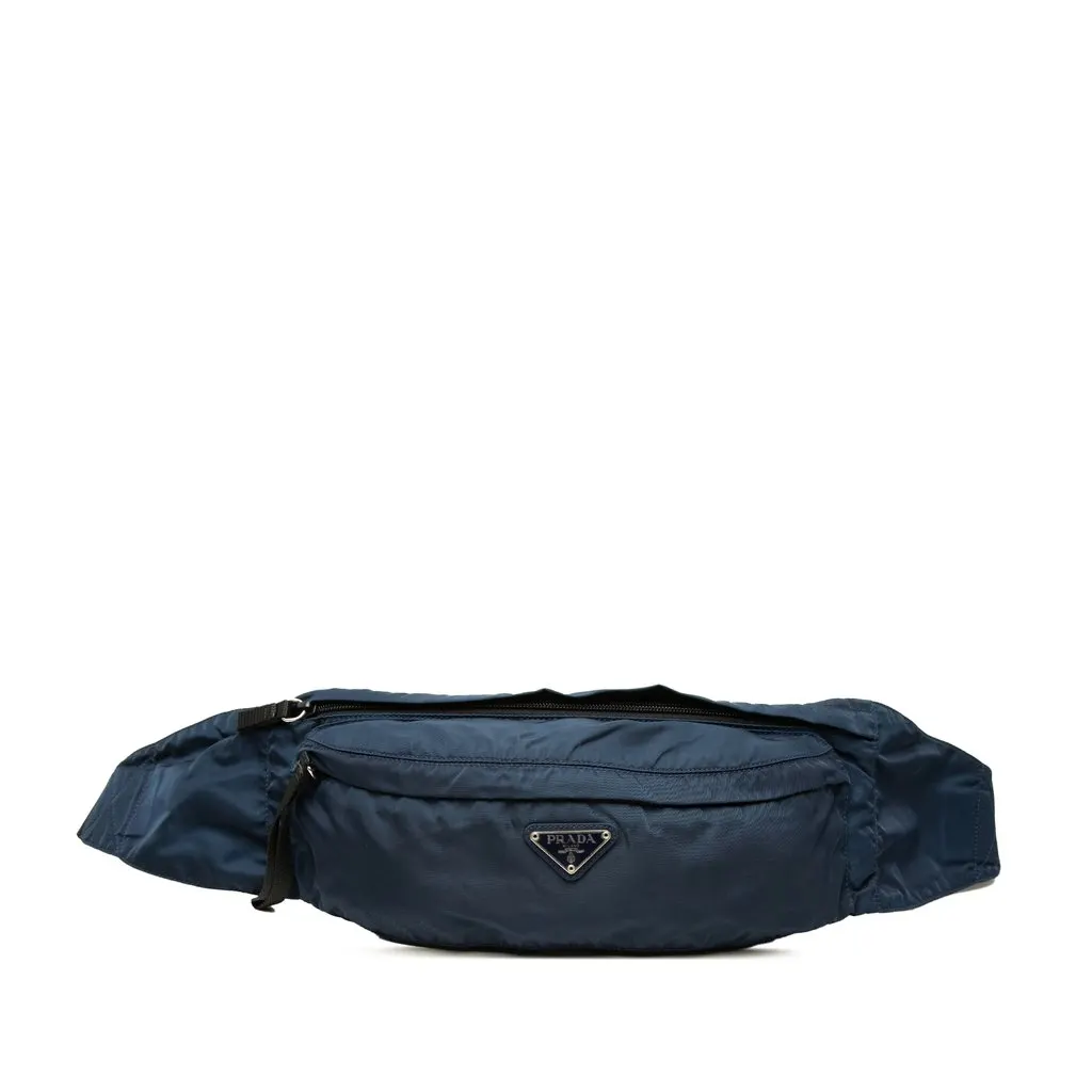 Prada Tessuto Belt Bag Blue Very good - Front View