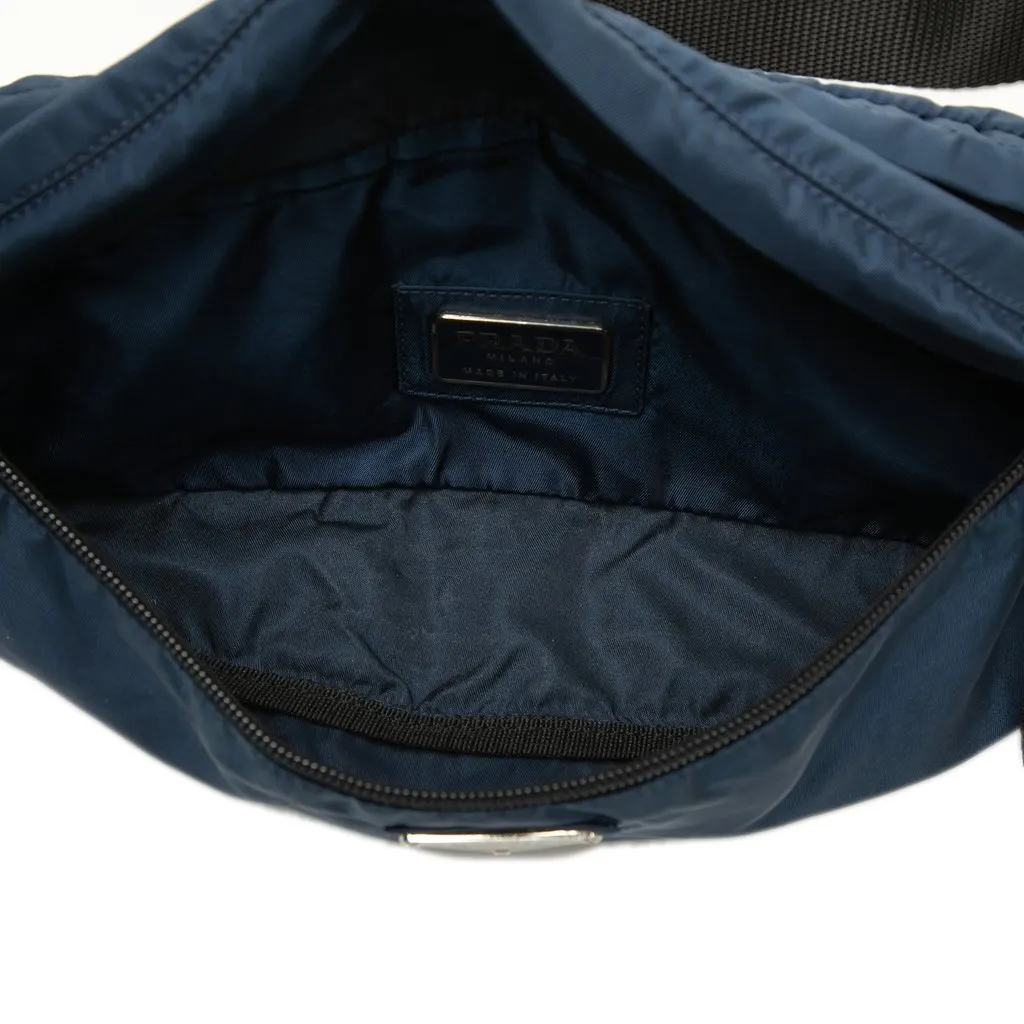 Prada Tessuto Belt Bag Blue Very good - Model View