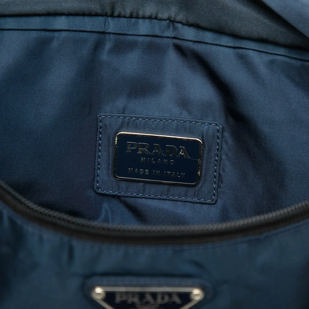 Prada Tessuto Belt Bag Blue Very good - Box View