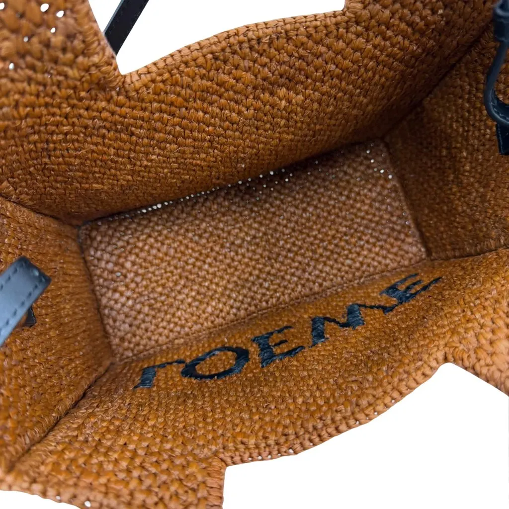 LOEWE Small Raffia Font Tote Brown Very good - Model View