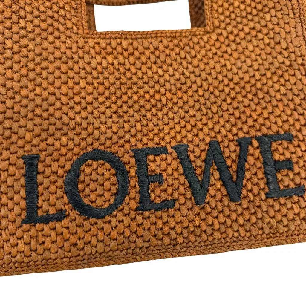 LOEWE Small Raffia Font Tote Brown Very good - Box View