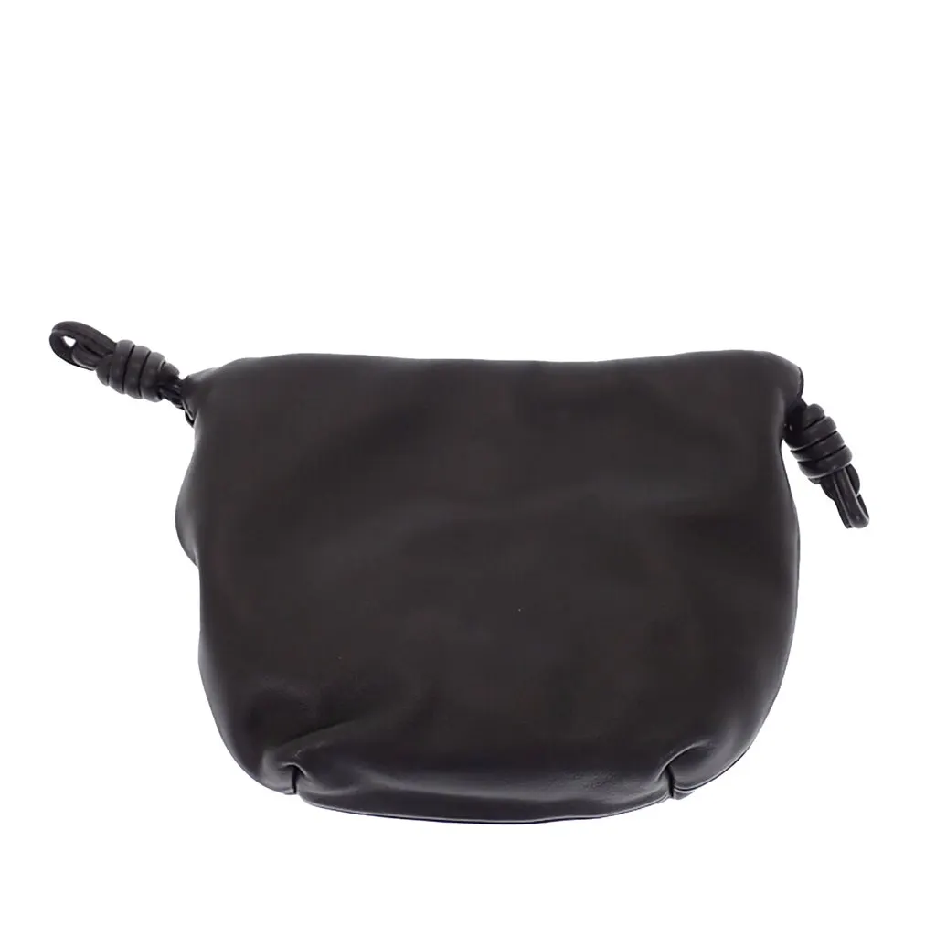 Loewe Medium Mellow Nappa Lambskin Flamenco Purse Black Leather Very good - Back View