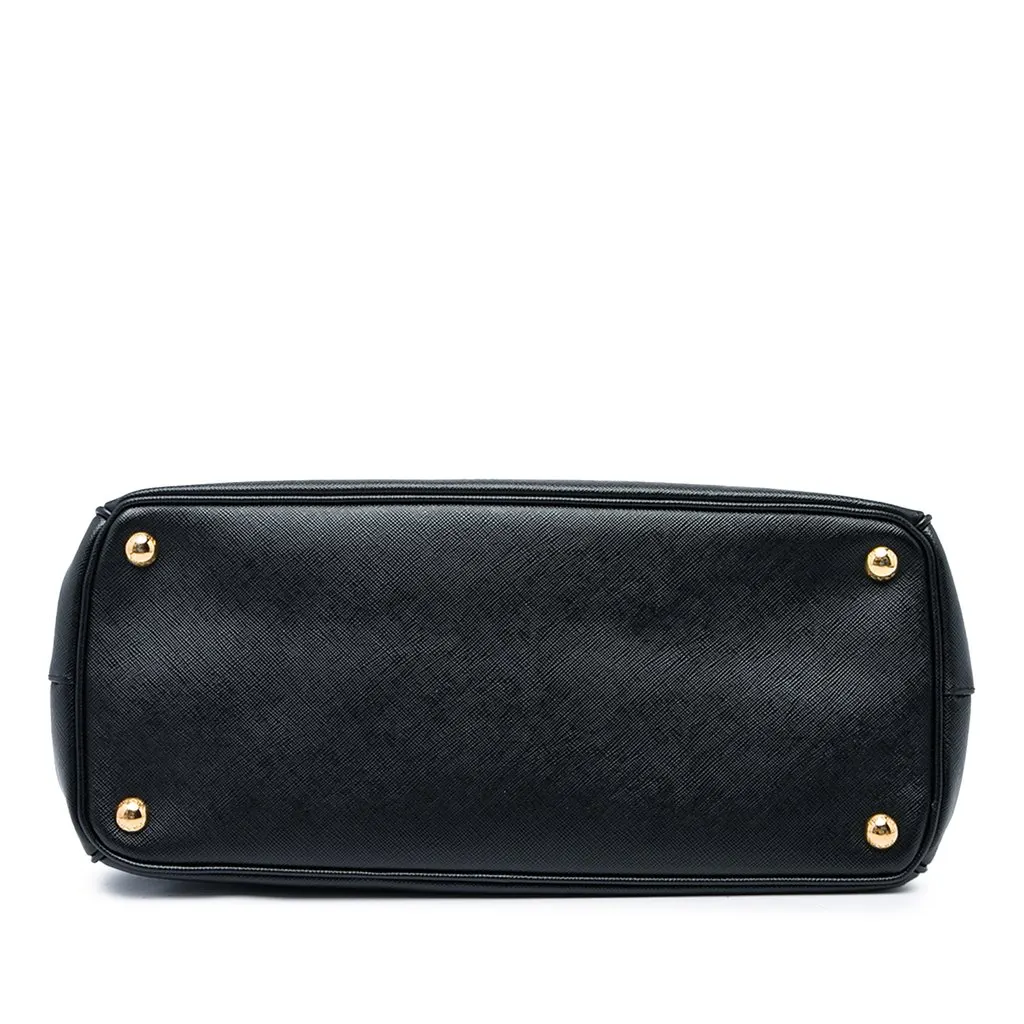 Prada Large Saffiano Lux Galleria Double Zip Satchel Black Leather Very good - Inside View
