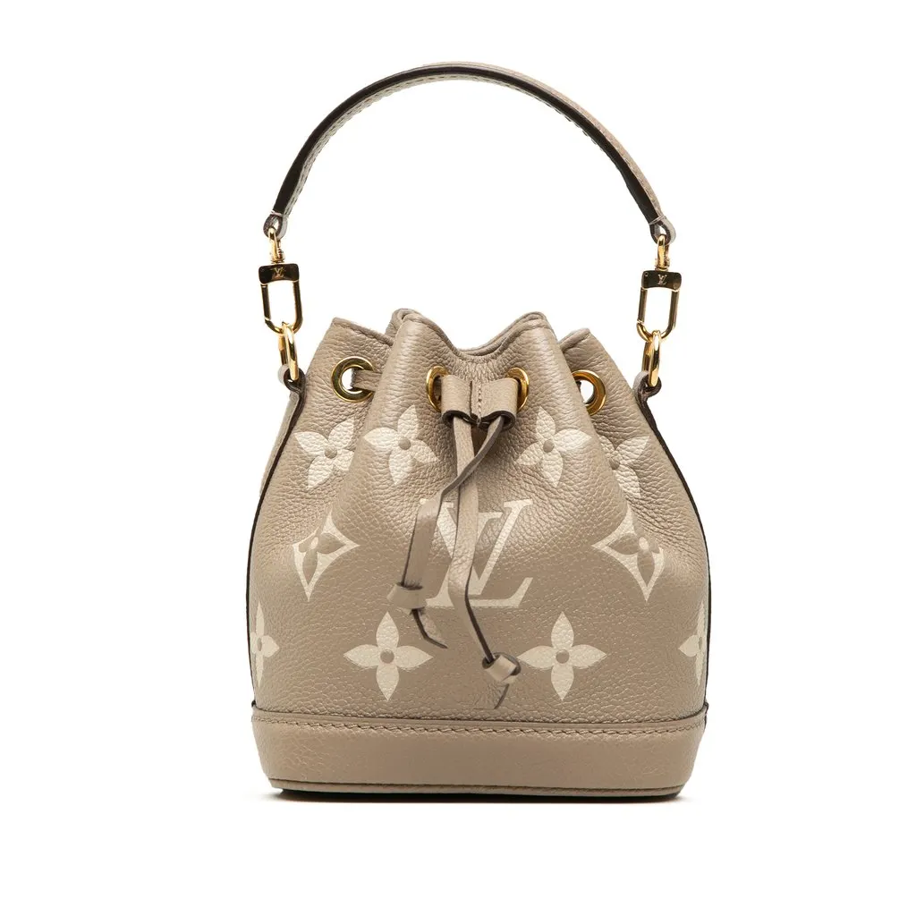 Louis Vuitton Bicolor Monogram Empreinte Nano Noe Brown Leather Very good - Front View