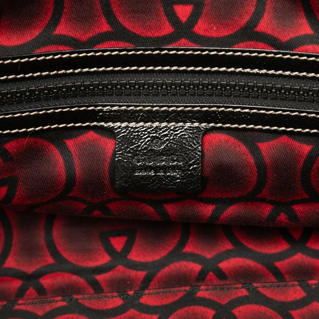 Gucci Medium Calfskin Dialux Snow Glam Boston Bag Black Leather Very good - Box View