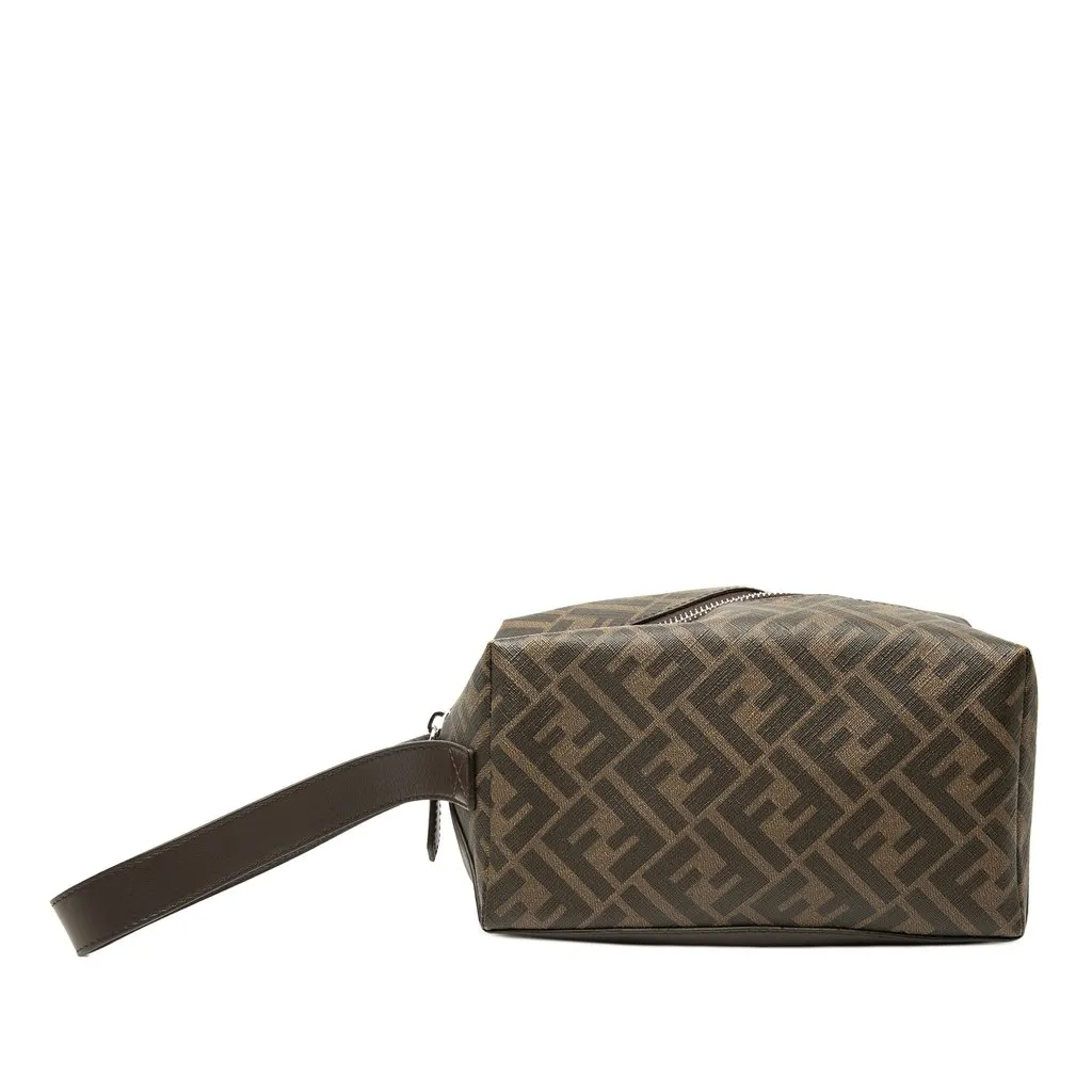 Fendi Zucca Canvas Toiletry Case Brown Canvas Very good - Front View