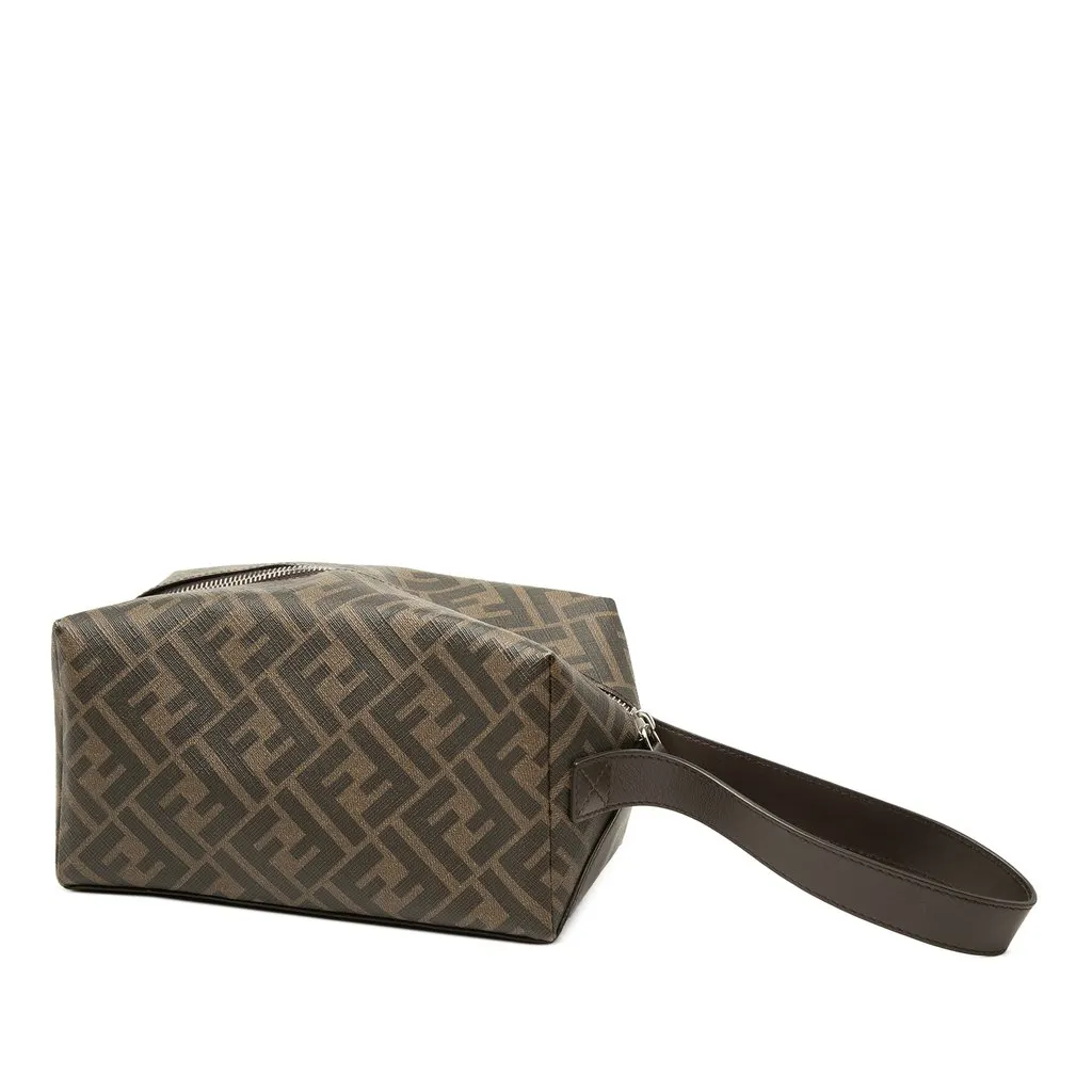 Fendi Zucca Canvas Toiletry Case Brown Canvas Very good - Back View