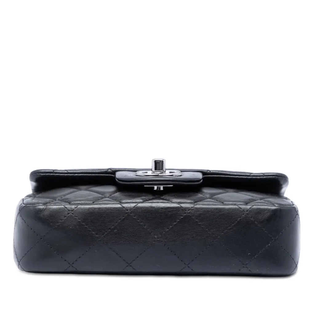 Chanel Extra Mini Rectangular Quilted Lambskin Flap Black Leather Very good - Inside View