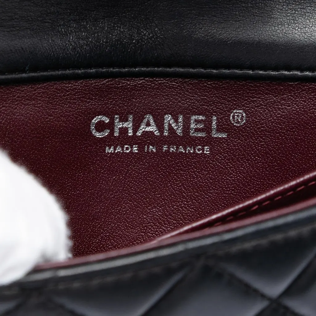Chanel Extra Mini Rectangular Quilted Lambskin Flap Black Leather Very good - Box View