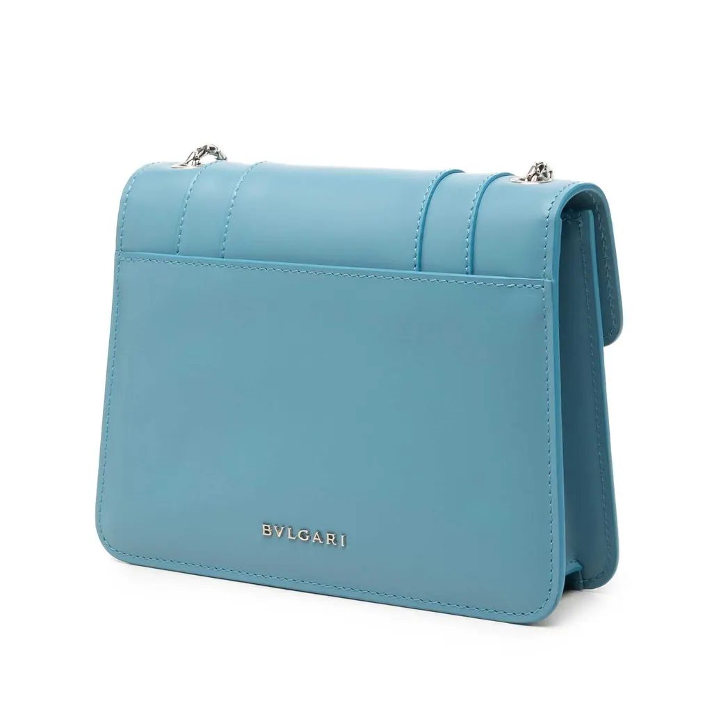 Bvlgari Leather Serpenti Forever Crossbody Blue Leather Very good - Back View