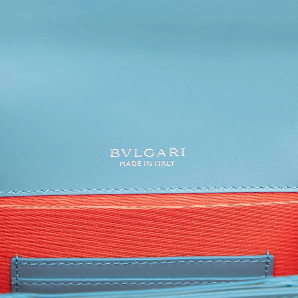 Bvlgari Leather Serpenti Forever Crossbody Blue Leather Very good - Box View