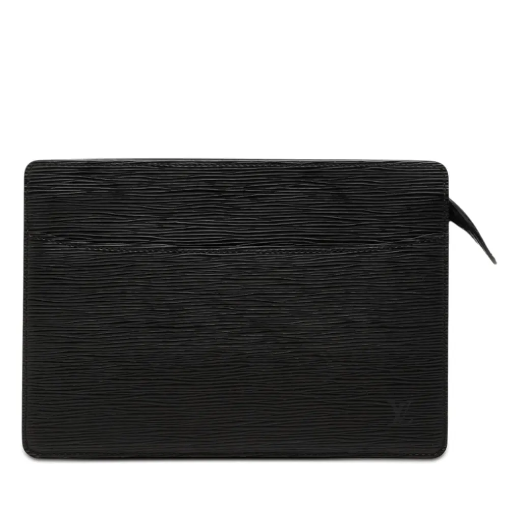 Louis Vuitton Epi Pochette Homme Black Leather Good - Front View