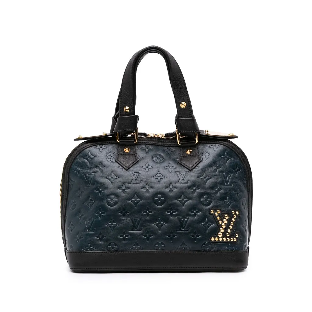 Louis Vuitton Monogram Empreinte Double Jeu Neo Alma Tote Blue Leather Good - Front View