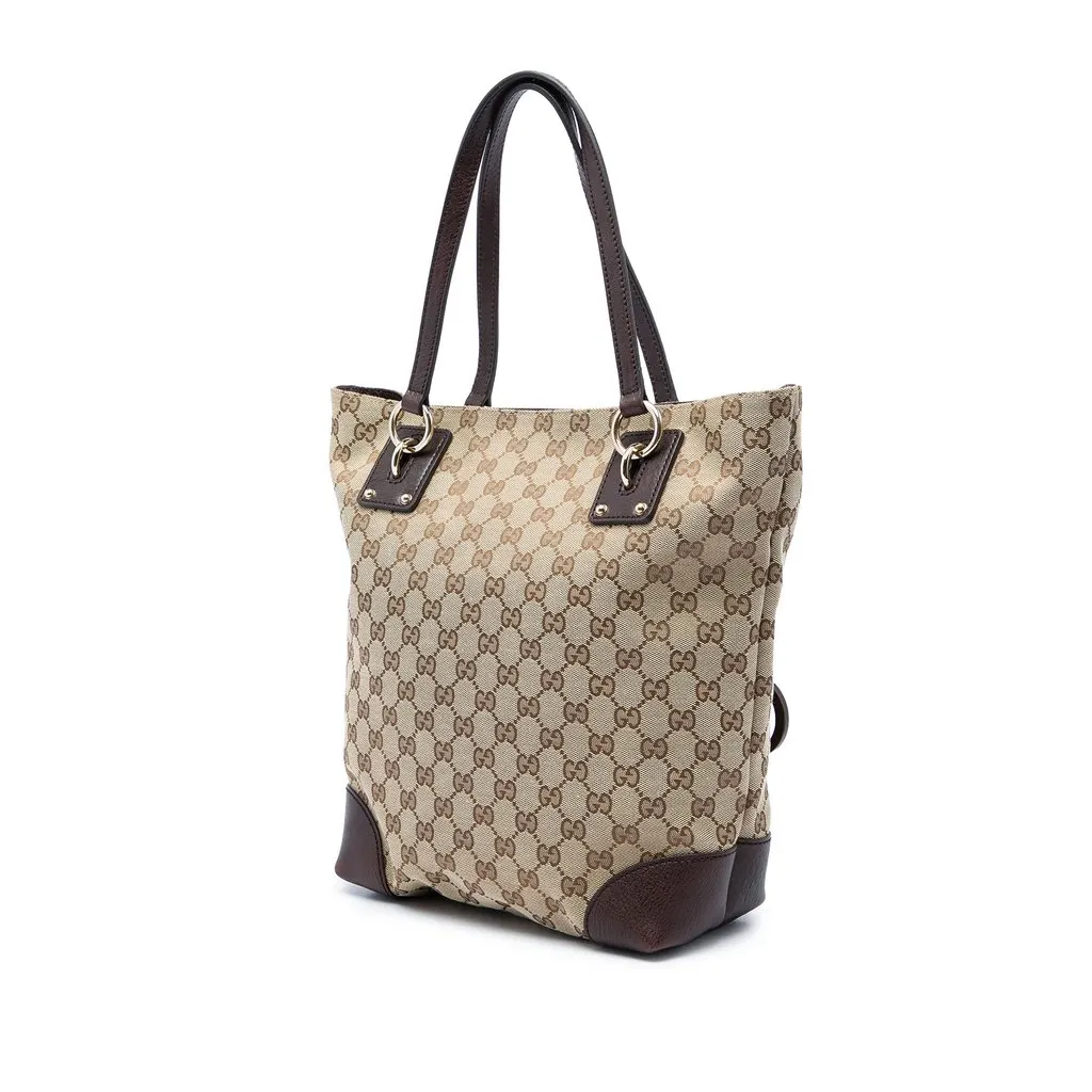 Gucci GG Canvas GG Charm Tote Beige Canvas Very good - Back View