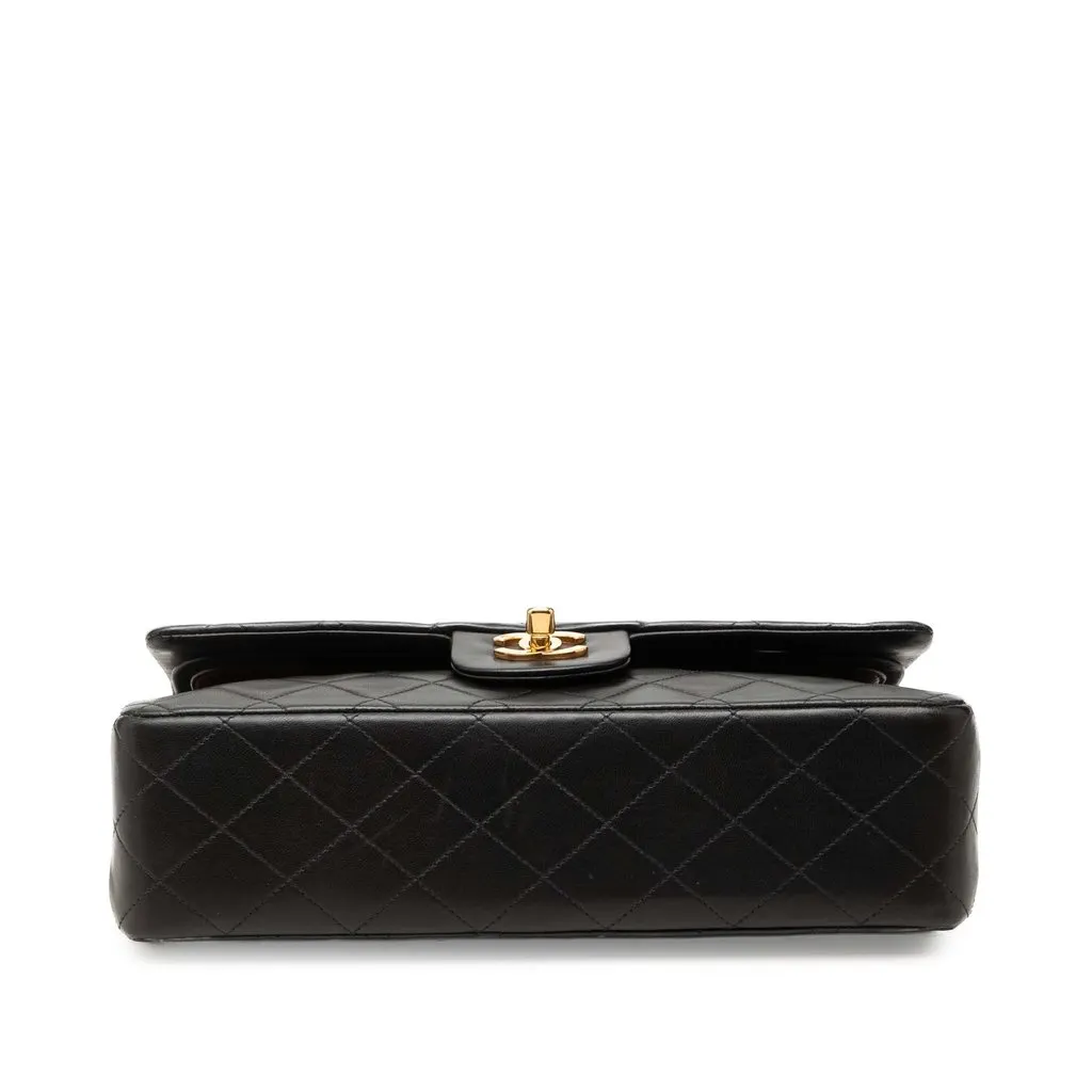 Chanel Medium Classic Lambskin Double Flap Black Leather Very good - Inside View