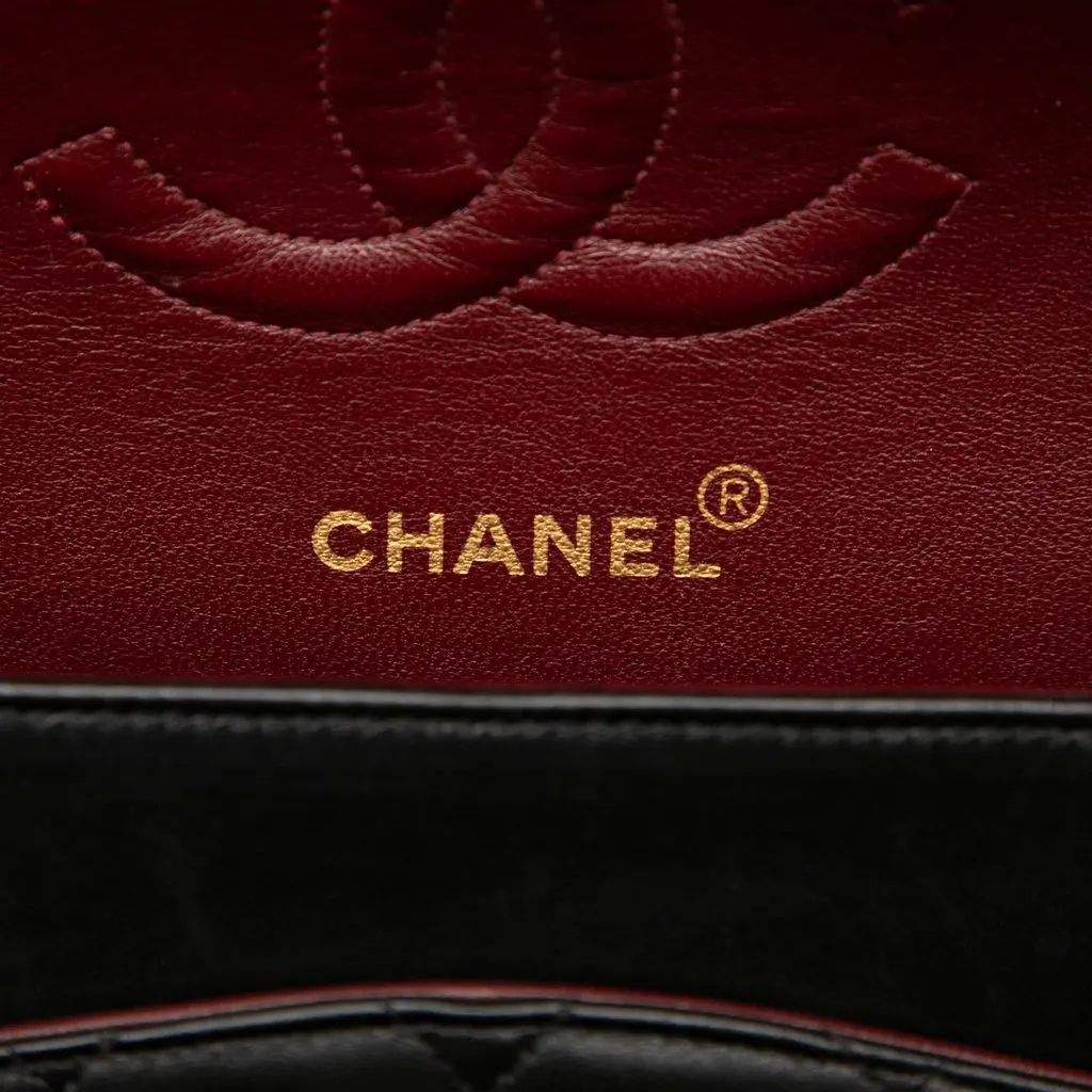 Chanel Medium Classic Lambskin Double Flap Black Leather Very good - Box View