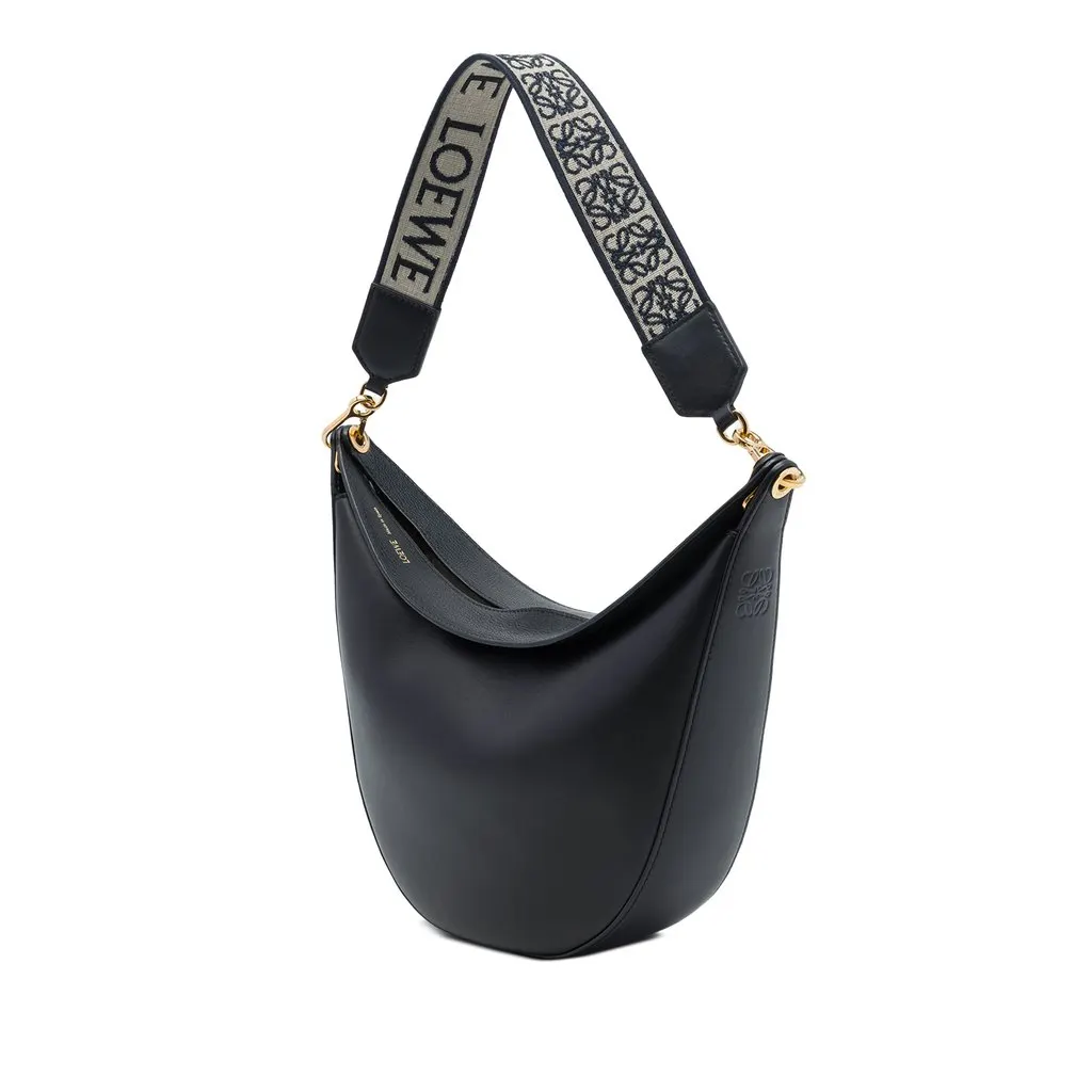Loewe Small Leather Luna Hobo Black Leather Good - Back View