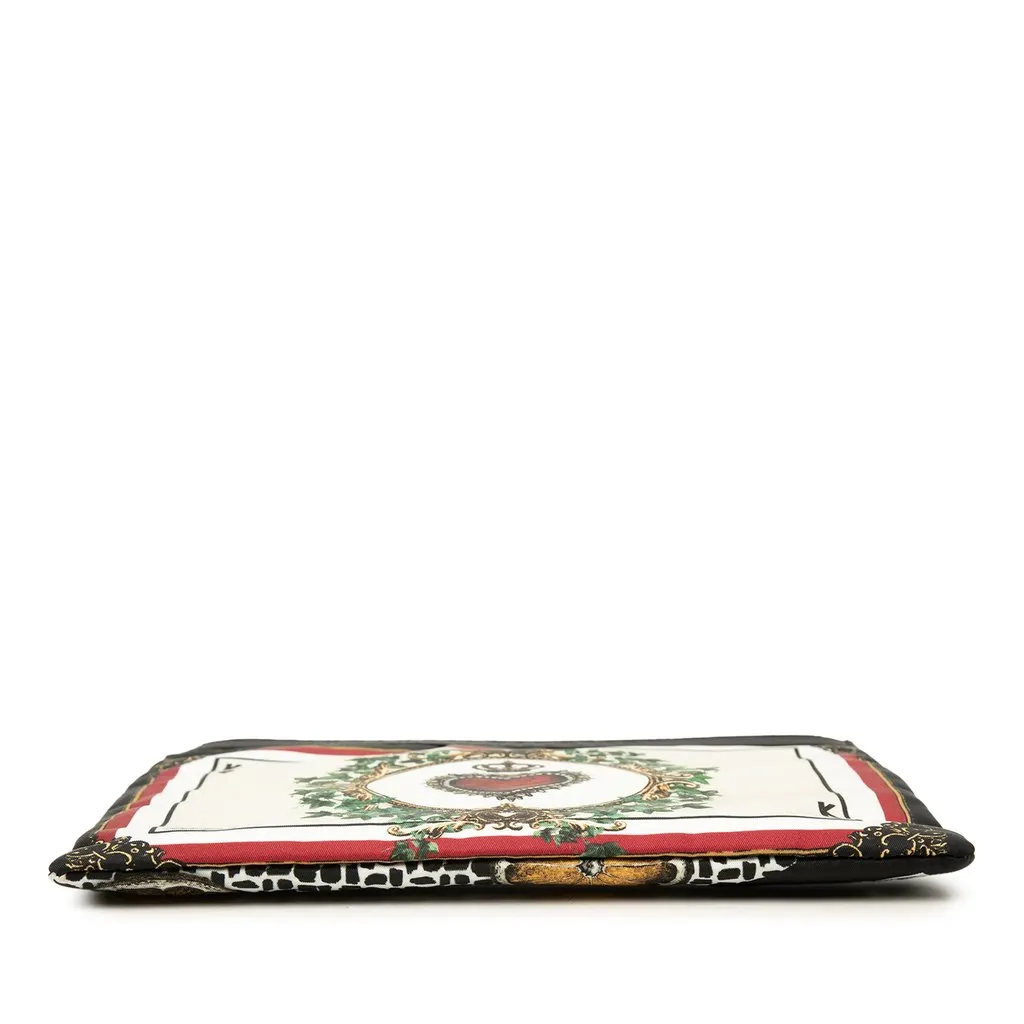 Dolce & Gabbana Nylon King of Hearts Playing Card Clutch Black Polyamide Very good - Inside View
