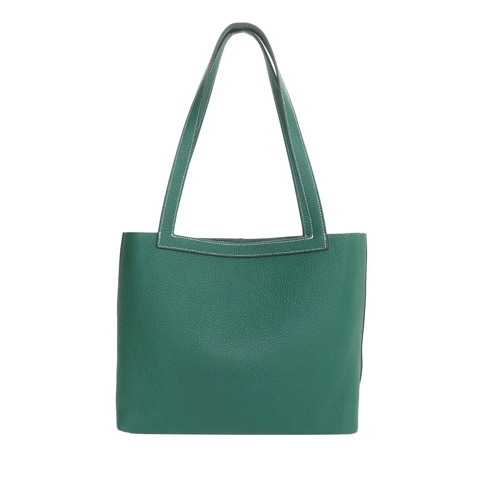 Hermès Clemence Cabasellier 31 Green Leather Very good - Back View