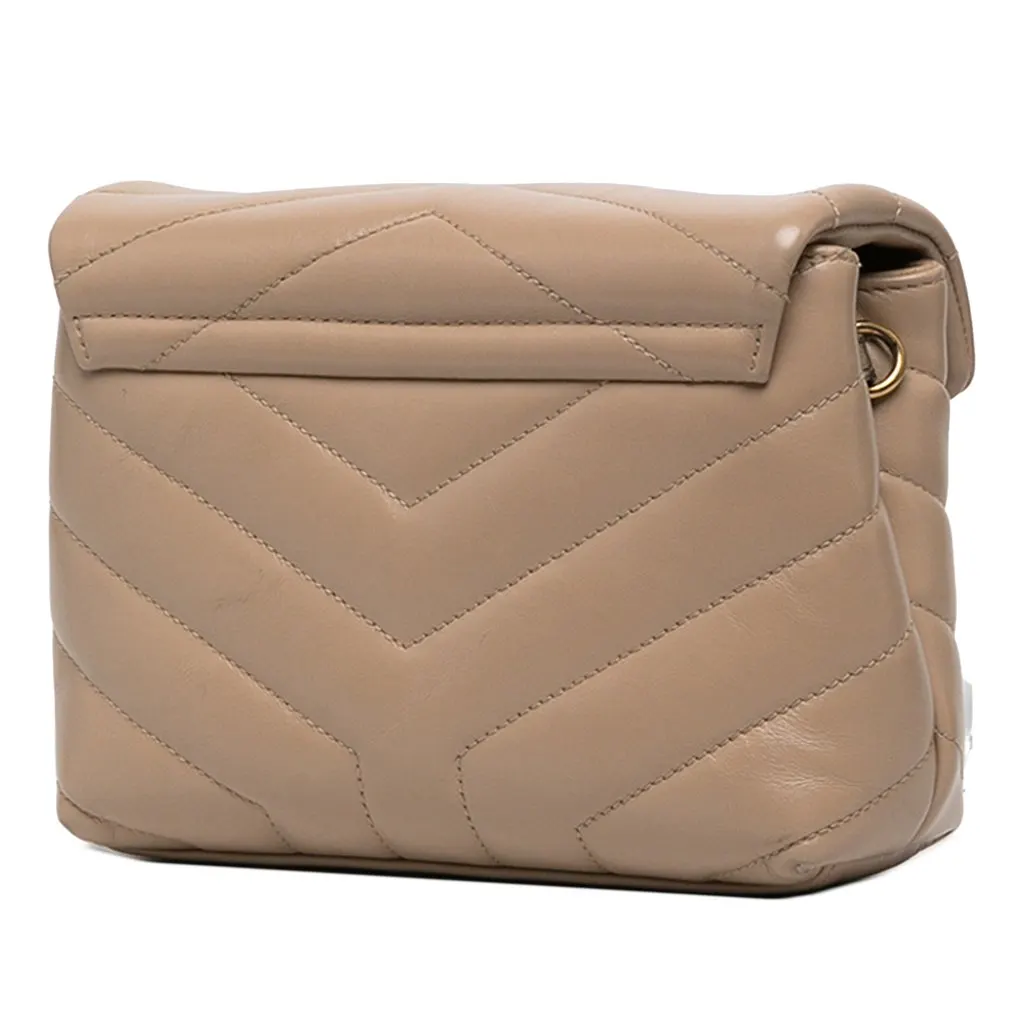 Saint Laurent Toy Matelasse Calfskin Monogram LouLou Crossbody Beige Leather Very good - Back View