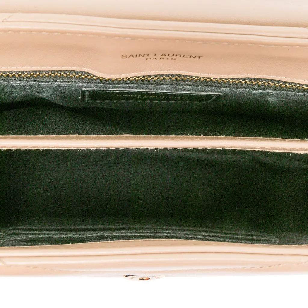 Saint Laurent Toy Matelasse Calfskin Monogram LouLou Crossbody Beige Leather Very good - Model View