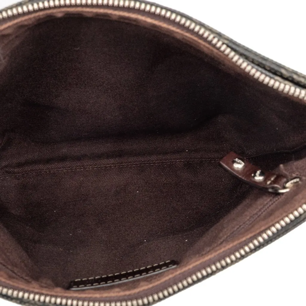 LOEWE Anagram Coated Canvas Crossbody Brown Very good - Model View