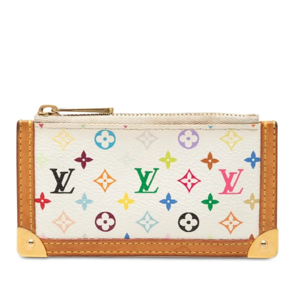 Louis Vuitton Monogram Multicolore Pochette Cles White Very good - Front View