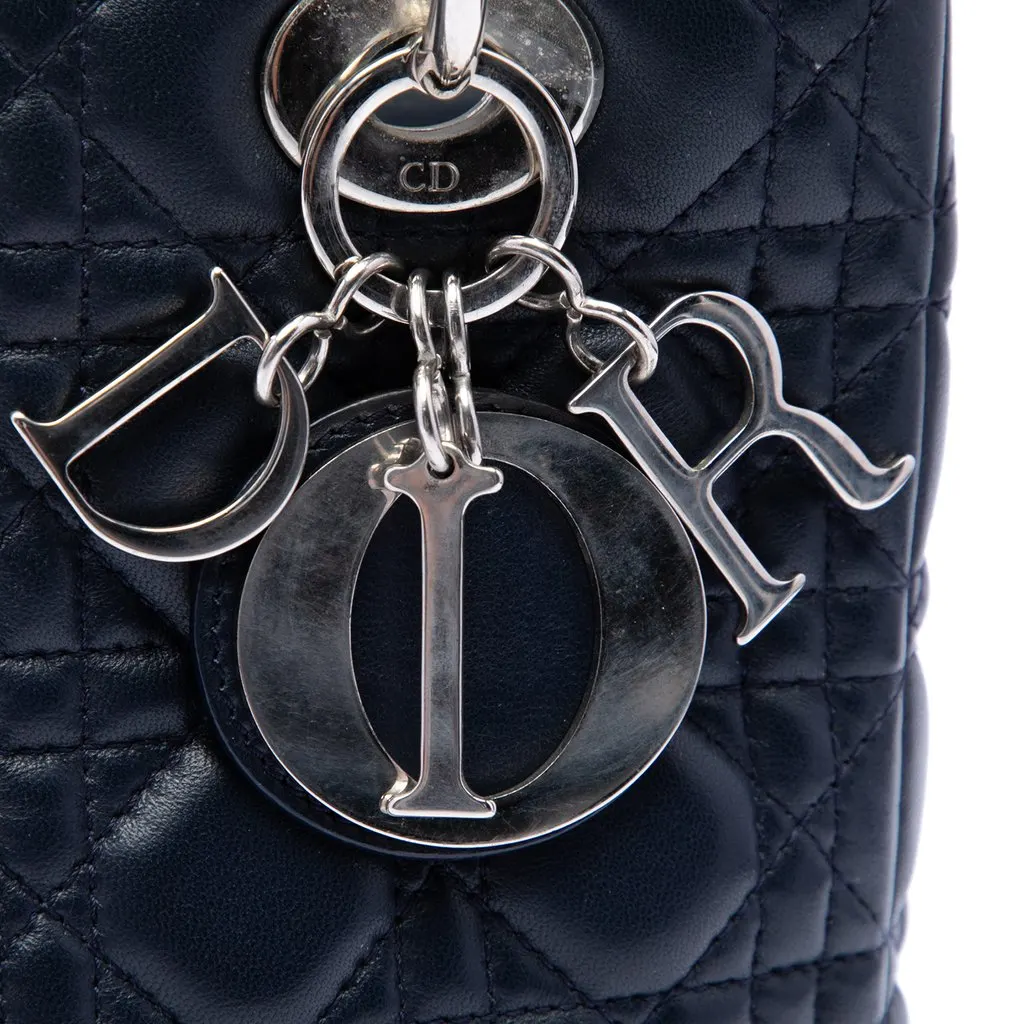 Dior Medium Lambskin Cannage Lady Dior Black Leather Very good - Box View