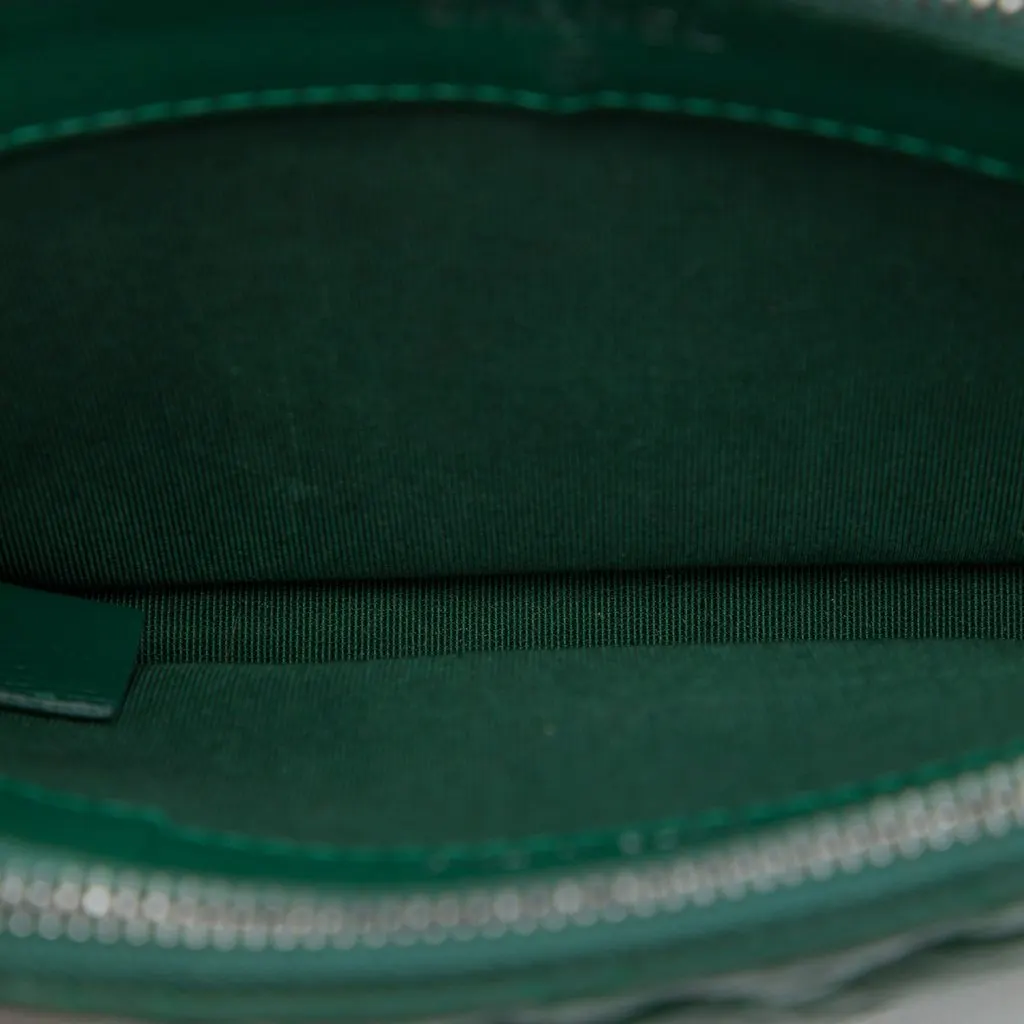 Chanel Aged Calfskin Gabrielle Double Zip Clutch with Chain Green Leather Very good - Model View