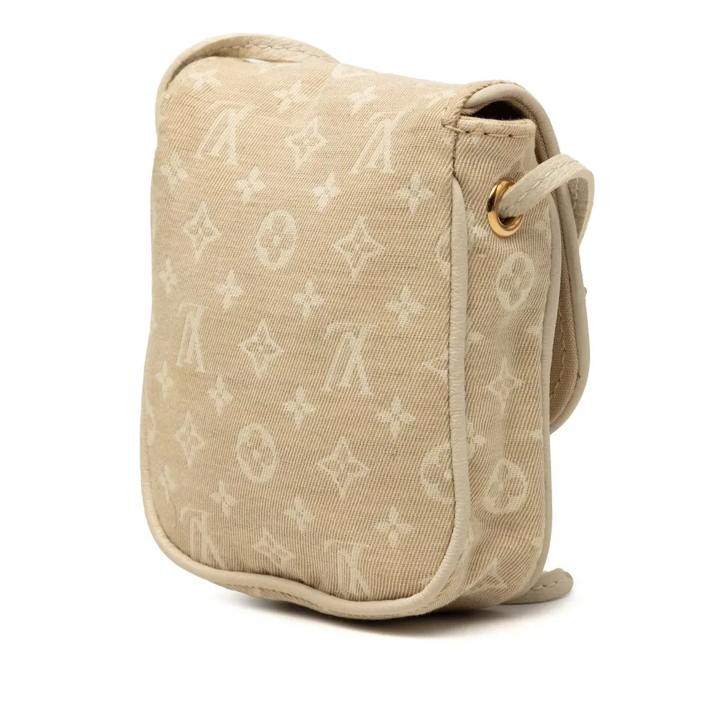 Louis Vuitton Monogram Mini Lin Pochette Cancun Beige Very good - Back View
