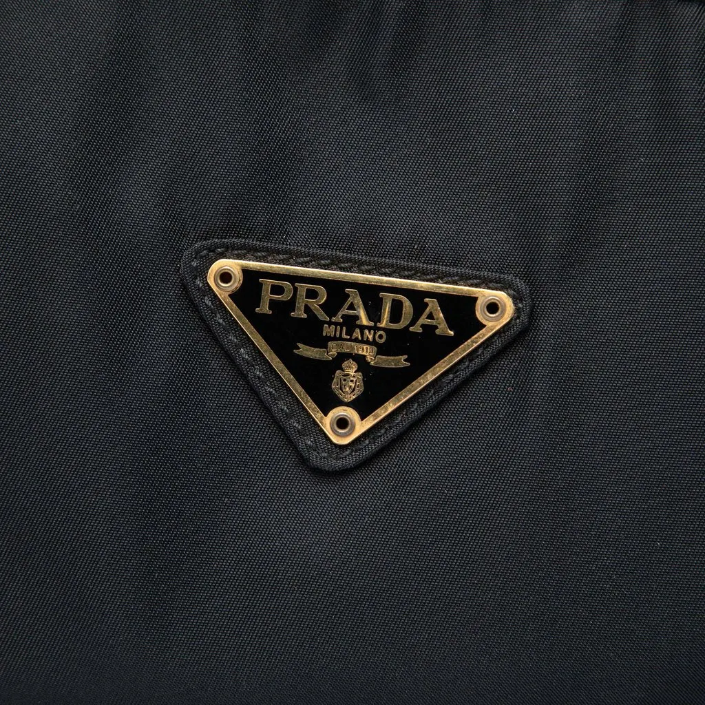 Prada Tessuto Metal Handle Bag Black Very good - Box View