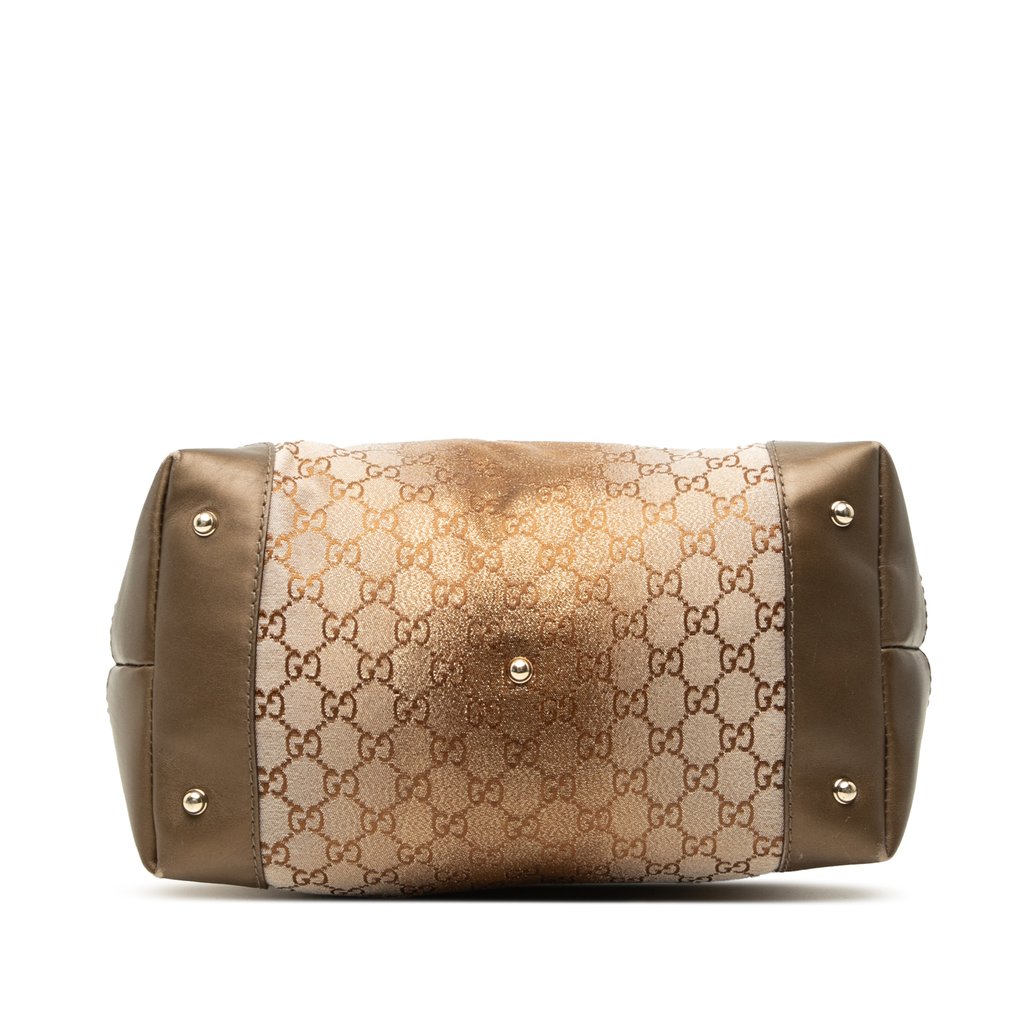 Gucci GG Lurex Heart Bit Shoulder Bag Brown Large | Pre-Owne