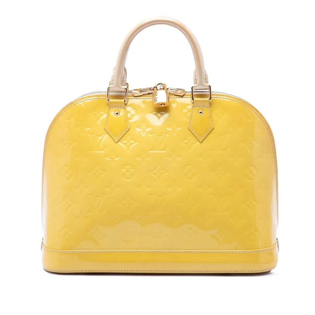 Louis Vuitton Monogram Vernis Alma PM Yellow Leather Very good - Front View