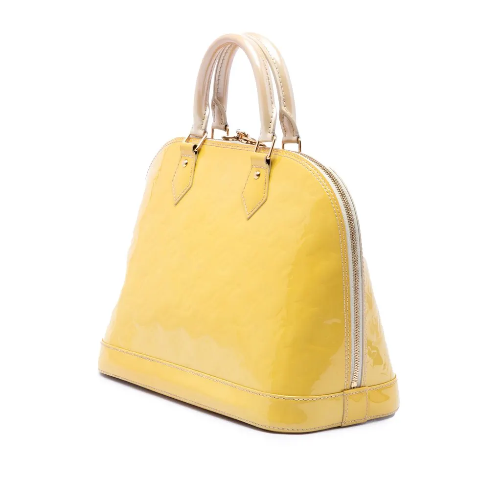 Louis Vuitton Monogram Vernis Alma PM Yellow Leather Very good - Back View