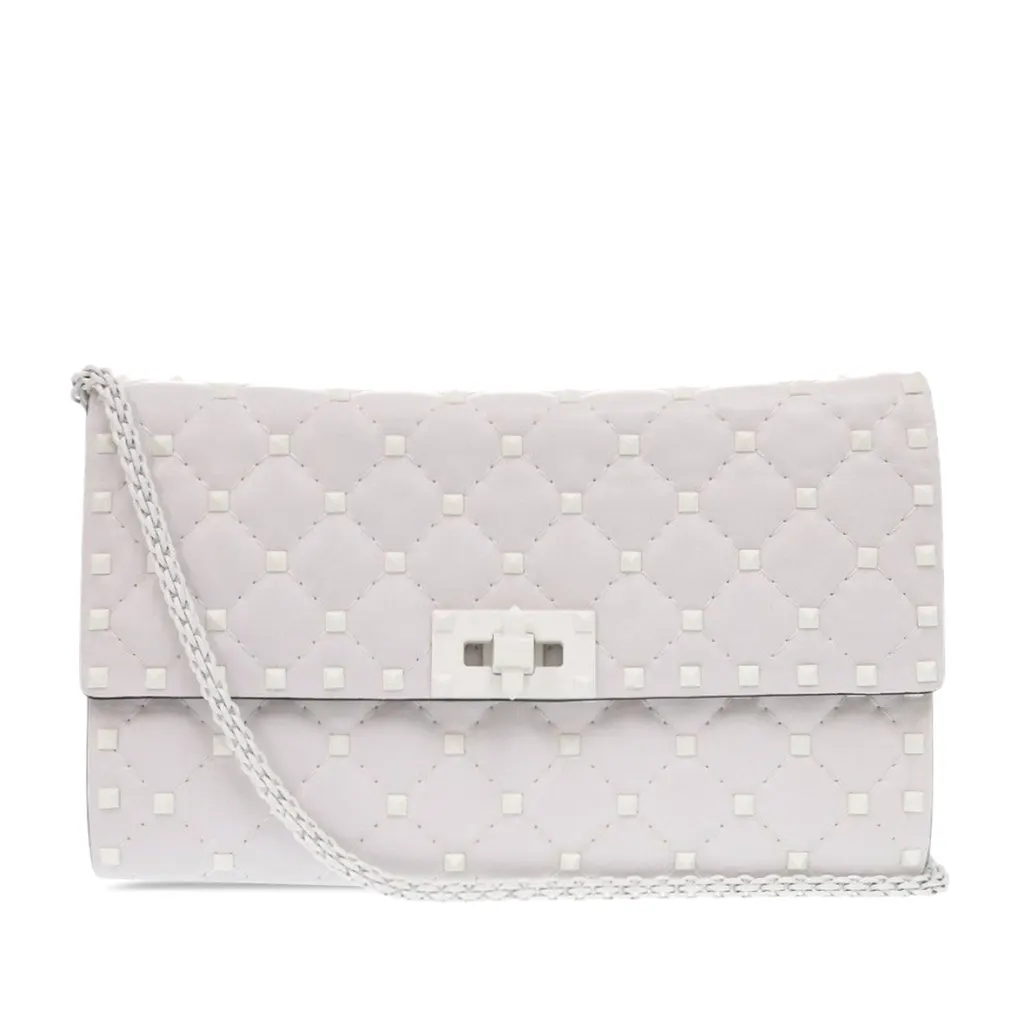 Valentino Lambskin Free Rockstud Spike Wallet On Chain