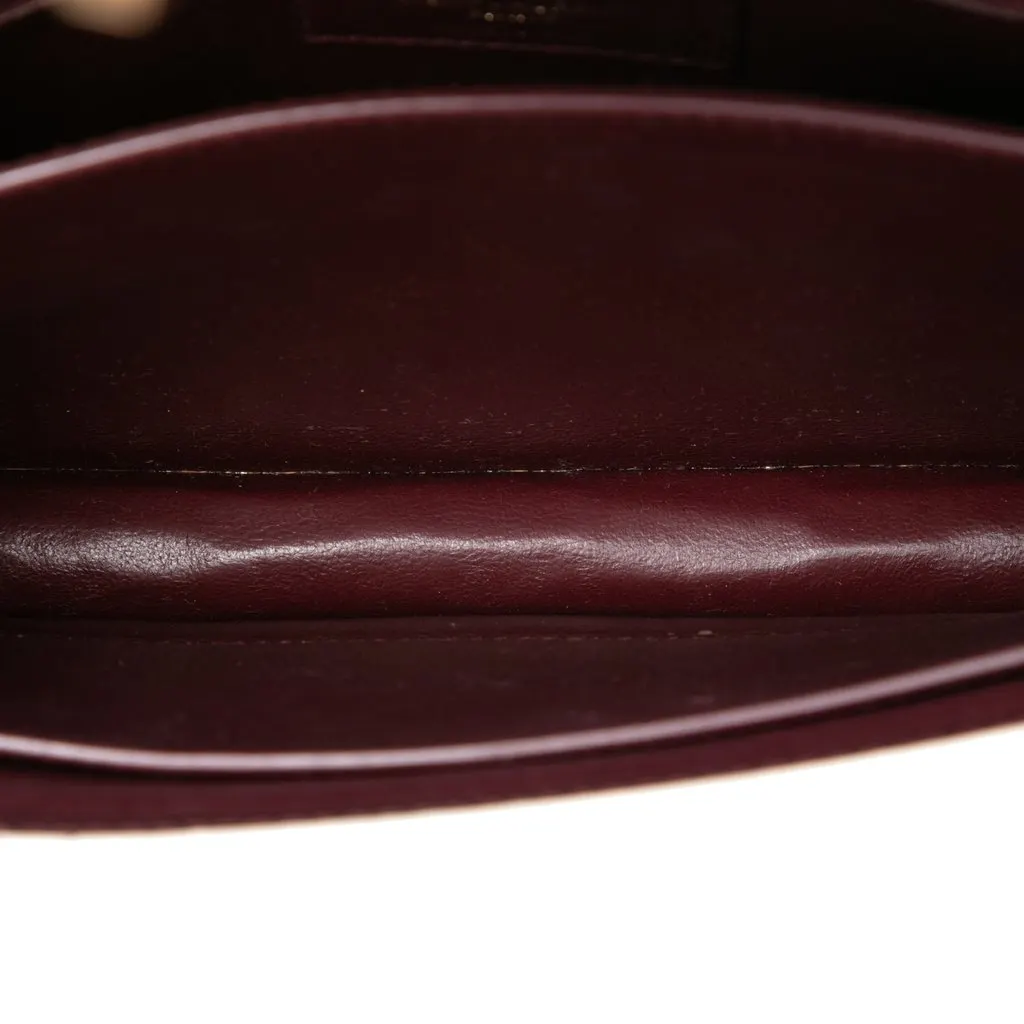 Saint Laurent Croc Embossed Leather Monogram Cassandra Clasp Bag White Leather Very good - Model View