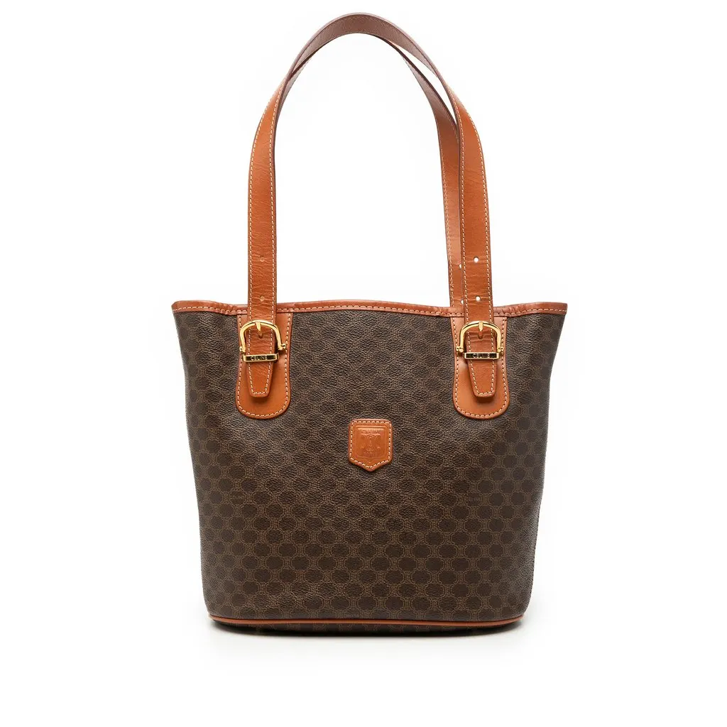 Celine Macadam Coated Canvas Tote Brown Very good - Front View