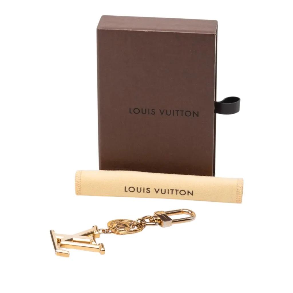 Louis Vuitton Gold Plated LV Facettes Bag Charm and Key Holder Gold Metal Very good - Box View