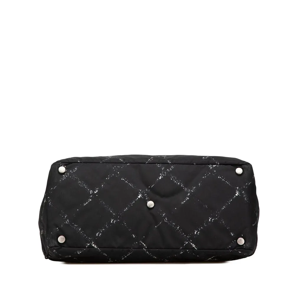 Chanel Old Travel Line Nylon Tote Black Good - Inside View