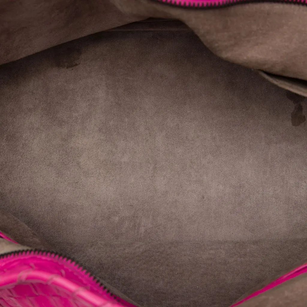 Bottega Veneta Nappa Intrecciato Belted Zip Frame Shoulder Bag Pink Leather Very good - Model View