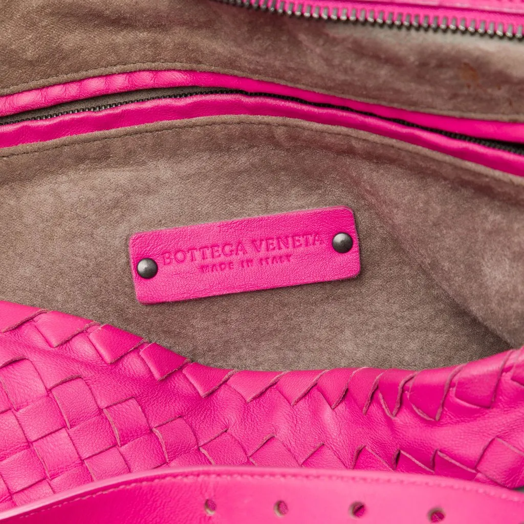 Bottega Veneta Nappa Intrecciato Belted Zip Frame Shoulder Bag Pink Leather Very good - Box View