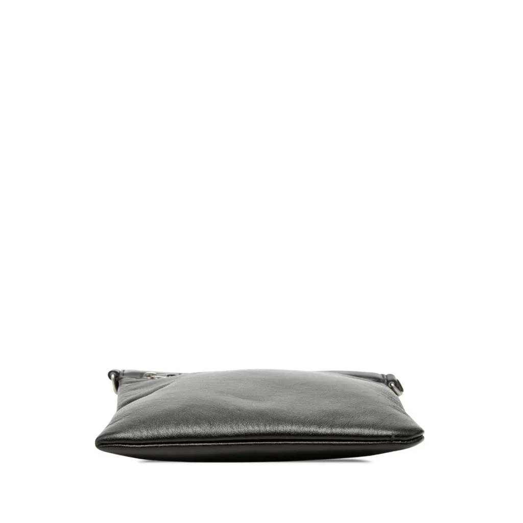 Saint Laurent Antiqued Lambskin Sid Flat Crossbody Black Leather Very good - Inside View